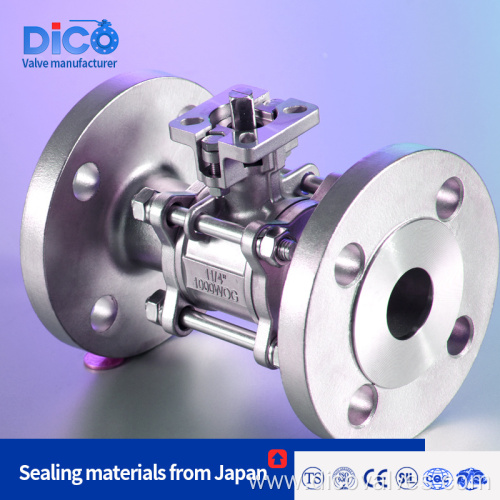 DIN ISO Pad 3PC Flange Ball Valve